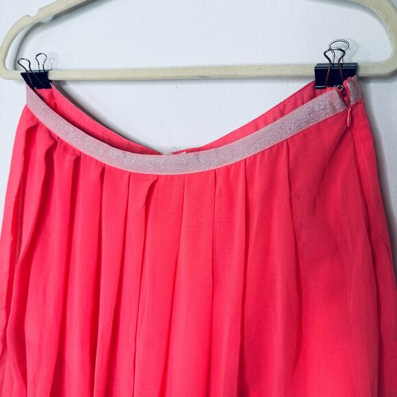 Love Riche Pink Flowy Sheer Maxi Attached Short Slip Silver Shimmer Waist L - Picture 3 of 12